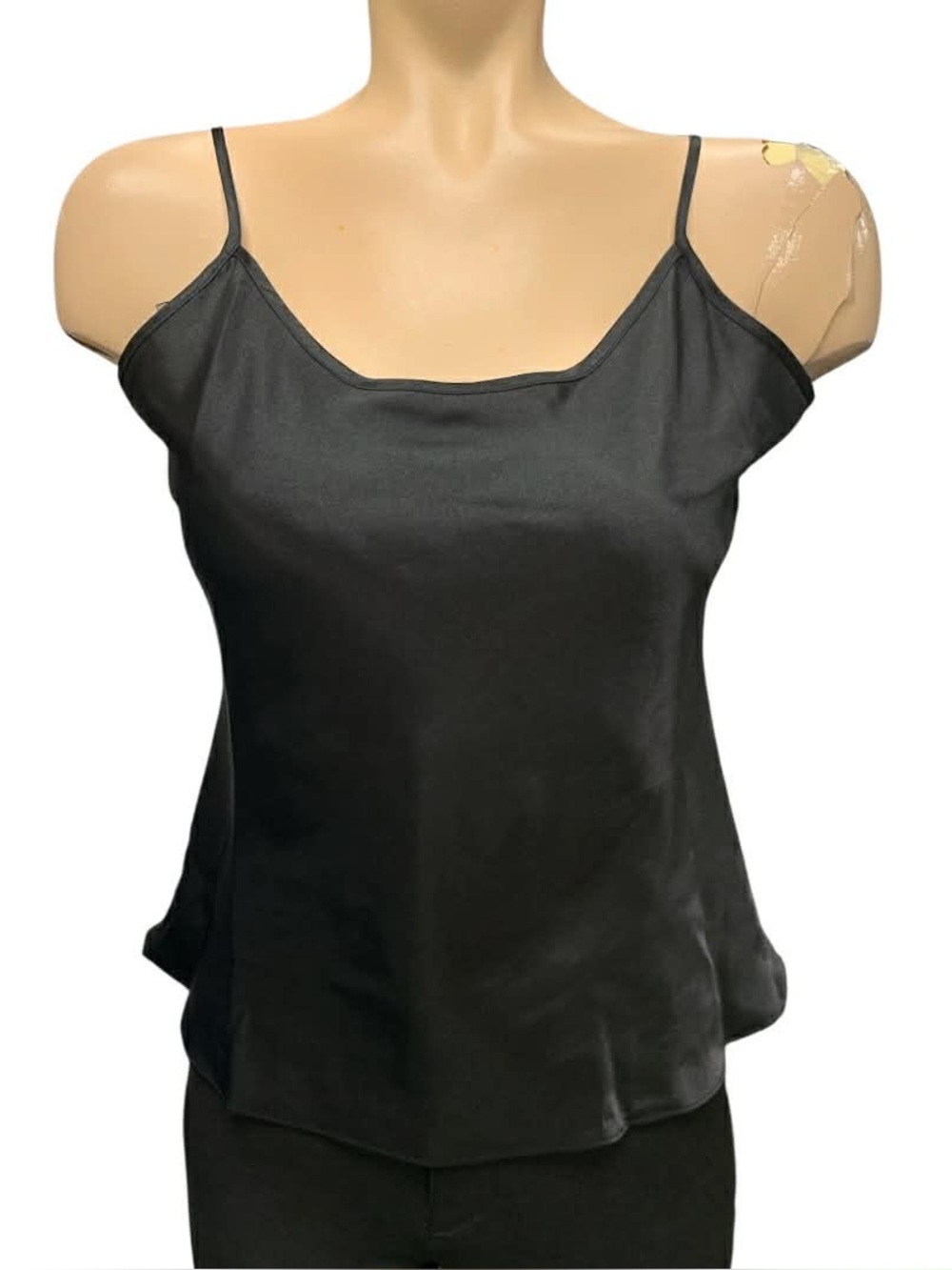 Jones New York Black Satin Camisole with Spaghetti Straps Size S